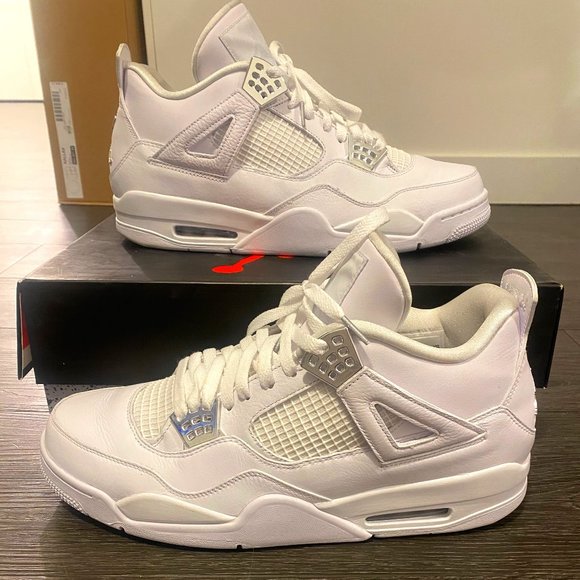 White Air Jordan Retro 4 Mens Sneakers - Picture 1 of 10